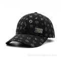 Sort sublimering udskrivning baseball cap med metal badge